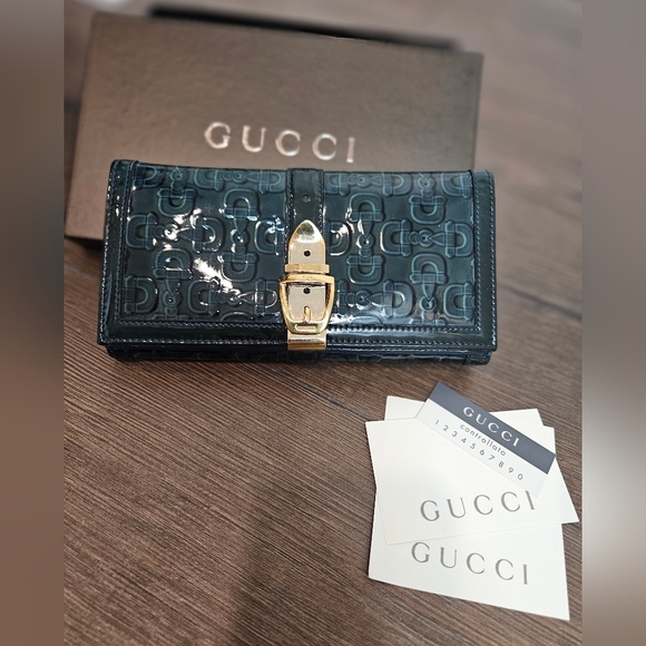 Gucci Bifold Long Wallet Horsebit Monogram & Buckle RARE 🌟 - Picture 16 of 16